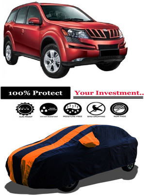 Amexride Car Cover For Mahindra XUV500 W8 AWD (With Mirror Pockets)(Orange)