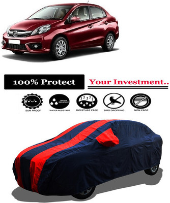 Amexride Car Cover For Honda Amaze SX i-DTEC (With Mirror Pockets)(Red)