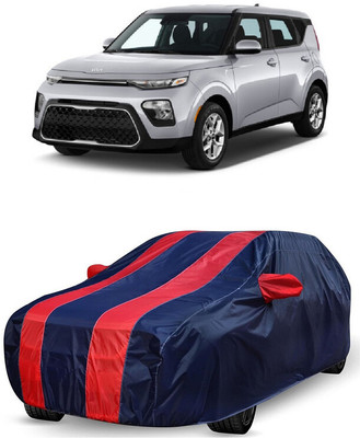 ANTOFY Car Cover For Kia Soul (With Mirror Pockets)(Red, Blue)