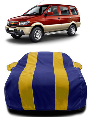Autoprime Car Cover For Chevrolet Tavera (With Mirror Pockets)(Yellow, Blue)