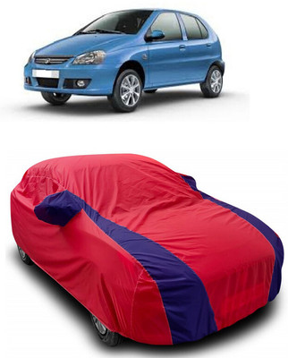 ANTOFY Car Cover For Tata Indica V3 (With Mirror Pockets)(Red, Blue)