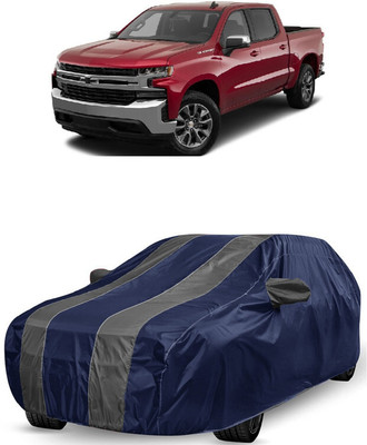 ANTOFY Car Cover For Chevrolet Silverado 5.0L (With Mirror Pockets)(Grey, Blue)