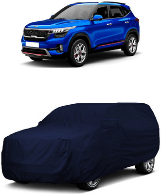ANTOFY Car Cover For Kia Seltos GTK Petrol (With Mirror Pockets)(Blue)