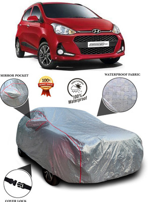 PAGORA Car Cover For Hyundai Grand i10 (With Mirror Pockets)(Silver)
