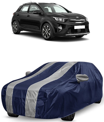 ANTOFY Car Cover For Kia QYI (With Mirror Pockets)(White, Blue)