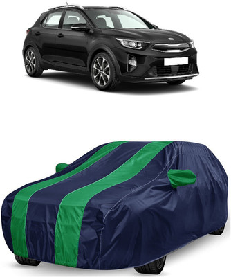 ANTOFY Car Cover For Kia QYI (With Mirror Pockets)(Green, Blue)