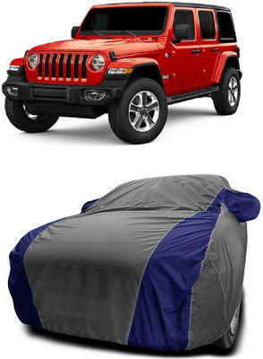SUGASHRI Car Cover For Jeep Wrangler 2.0 4x4 Petrol (With Mirror Pockets)(Grey, Blue)