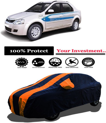 Amexride Car Cover For Mahindra e-Verito (With Mirror Pockets)(Orange)