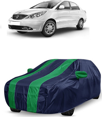 ANTOFY Car Cover For Tata Manza (With Mirror Pockets)(Green, Blue)