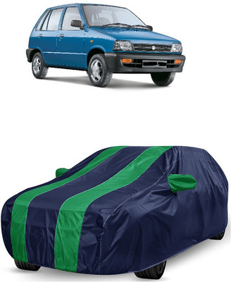 ANTOFY Car Cover For Maruti 800 AC Uniq (With Mirror Pockets)(Green, Blue)