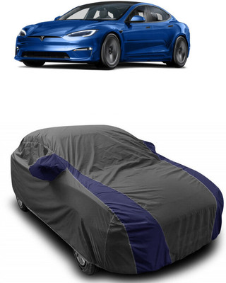 ANTOFY Car Cover For Tesla Model X Electric(Battery) (With Mirror Pockets)(Grey, Blue)
