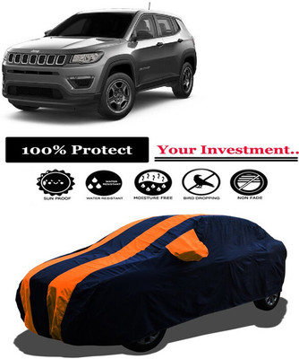 Amexride Car Cover For Jeep Compass 2.0 Bedrock (With Mirror Pockets)(Orange)