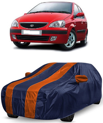 ANTOFY Car Cover For Tata Indica Turbo (With Mirror Pockets)(Orange, Blue)