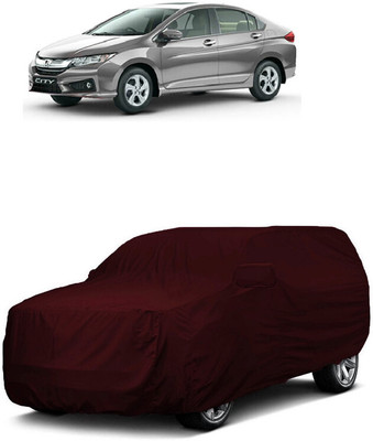 ANTOFY Car Cover For Honda City i DTec VX (With Mirror Pockets)(Maroon)