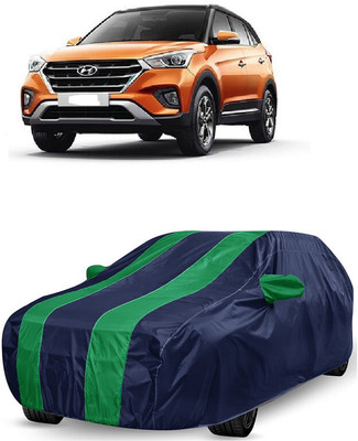 ANTOFY Car Cover For Hyundai Creta 1.6 E Plus Diesel (With Mirror Pockets)(Green, Blue)