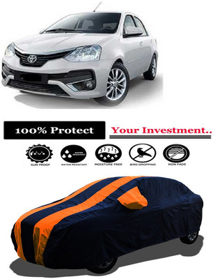 Amexride Car Cover For Toyota Platinum Etios 1.5 GX (With Mirror Pockets)(Orange)