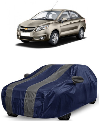 ANTOFY Car Cover For Chevrolet Sail Sedan (With Mirror Pockets)(Grey, Blue)