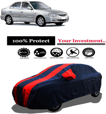 Amexride Car Cover For Hyundai Accent 1.5i (With Mirror Pockets)(Red)
