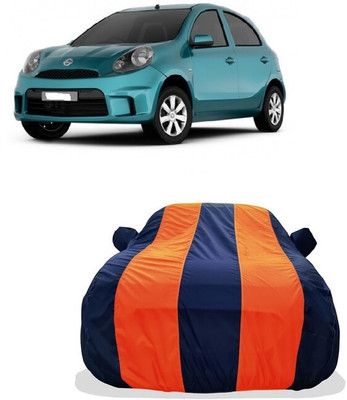 Tricway Car Cover For Nissan Micra Active XL Petrol (With Mirror Pockets)(Orange)
