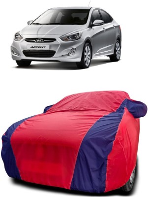 Autoprime Car Cover For Hyundai Accent 1.6i (With Mirror Pockets)(Red, Blue)