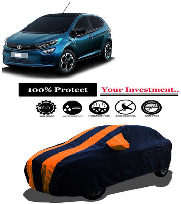 Amexride Car Cover For Tata Altroz EV (With Mirror Pockets)(Orange)