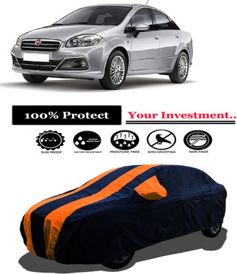 Amexride Car Cover For Fiat Linea Power Up 1.3 Active Diesel (With Mirror Pockets)(Orange)