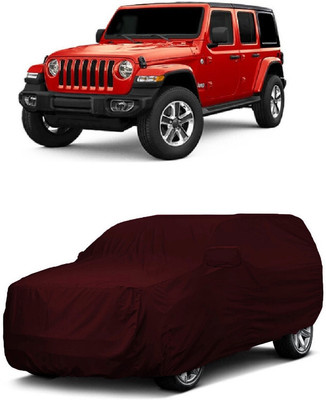 ANTOFY Car Cover For Jeep Wrangler 2.0 4x4 Petrol (With Mirror Pockets)(Maroon)