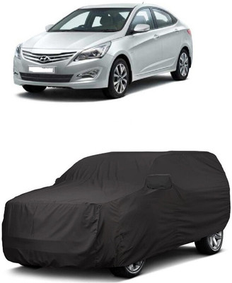ANTOFY Car Cover For Hyundai Verna 1.6 VTVT SX Option (With Mirror Pockets)(Grey)