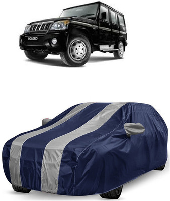 ANTOFY Car Cover For Mahindra Bolero SLX 2WD BSIII (With Mirror Pockets)(White, Blue)