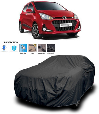 PAGORA Car Cover For Hyundai Grand i10 (With Mirror Pockets)(Black)