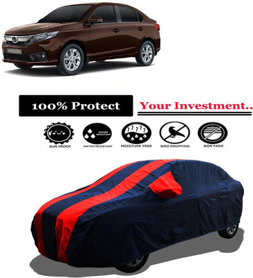 Amexride Car Cover For Honda Amaze V CVT Diesel (With Mirror Pockets)(Red)