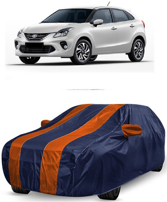 ANTOFY Car Cover For Toyota Glanza V CVT Petrol (With Mirror Pockets)(Orange, Blue)