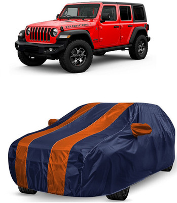ANTOFY Car Cover For Jeep Wrangler (With Mirror Pockets)(Orange, Blue)