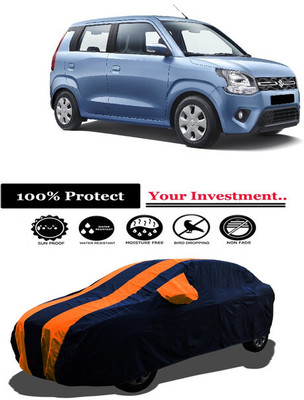 Amexride Car Cover For Maruti Wagon R VXI AGS Optional (With Mirror Pockets)(Orange)
