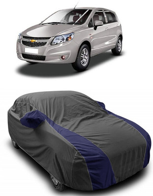 ANTOFY Car Cover For Chevrolet Uva Split (With Mirror Pockets)(Grey, Blue)