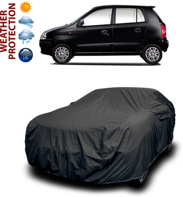 PAGORA Car Cover For Hyundai Santro Xing (With Mirror Pockets)(Black)