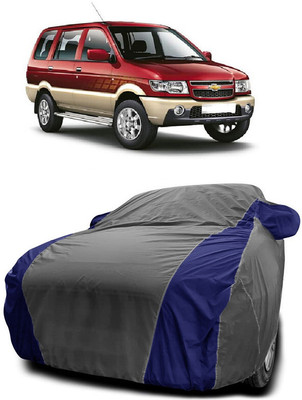 Autoprime Car Cover For Chevrolet Tavera 8 Seater (With Mirror Pockets)(Grey, Blue)
