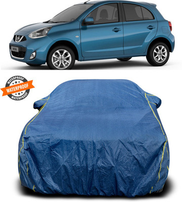 PAGORA Car Cover For Nissan Micra (With Mirror Pockets)(Blue)