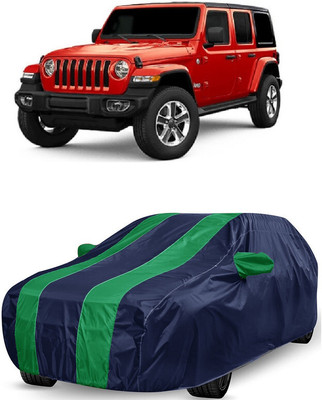 ANTOFY Car Cover For Jeep Wrangler 2.0 4x4 Petrol (With Mirror Pockets)(Green, Blue)