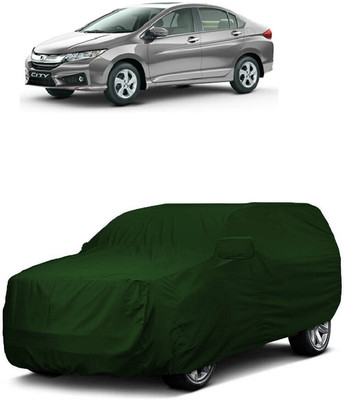 ANTOFY Car Cover For Honda City i DTec VX (With Mirror Pockets)(Green)