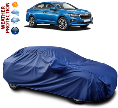 CODOKI Car Cover For Skoda Slavia (With Mirror Pockets)(Blue)
