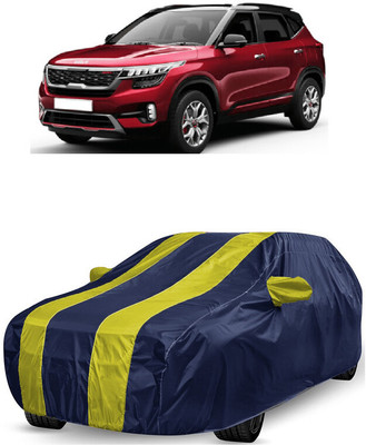 ANTOFY Car Cover For Kia Seltos GTK 1.4 (With Mirror Pockets)(Yellow, Blue)