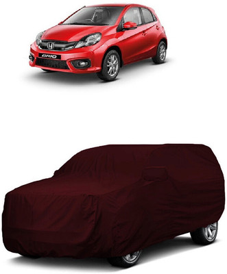 ANTOFY Car Cover For Honda Brio (With Mirror Pockets)(Maroon)