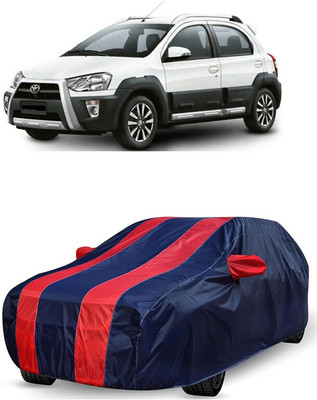 ANTOFY Car Cover For Toyota Etios Cross 1.2L G (With Mirror Pockets)(Red, Blue)