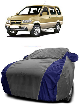 Autoprime Car Cover For Chevrolet Tavera 7 STR (With Mirror Pockets)(Grey, Blue)