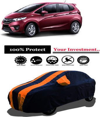 Amexride Car Cover For Honda Jazz 1.5 V i DTEC (With Mirror Pockets)(Orange)