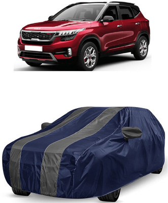 ANTOFY Car Cover For Kia Seltos GTK 1.4 (With Mirror Pockets)(Grey, Blue)
