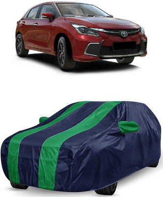 ANTOFY Car Cover For Toyota Glanza G (With Mirror Pockets)(Green, Blue)