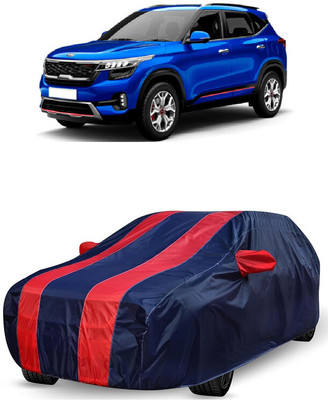 ANTOFY Car Cover For Kia Seltos GTK Petrol (With Mirror Pockets)(Red, Blue)