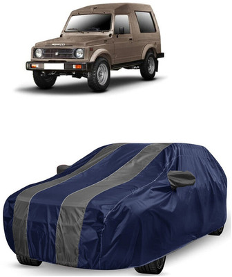 ANTOFY Car Cover For Maruti Suzuki Gypsy King Hard Top MPI (With Mirror Pockets)(Grey, Blue)